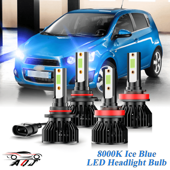 8000K Ice Blue LED Bulb for Chevrolet Sonic 2012-2020 High-Low Beam Headlight Bulbs Combo Pack of 4