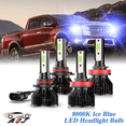 thumbnail image 1 of 8000K Ice Blue LED Bulb for Nissan Titan 2017 2018 -2022 2023 High-Low Beam Headlight Bulbs Combo Pack of 4, 1 of 12