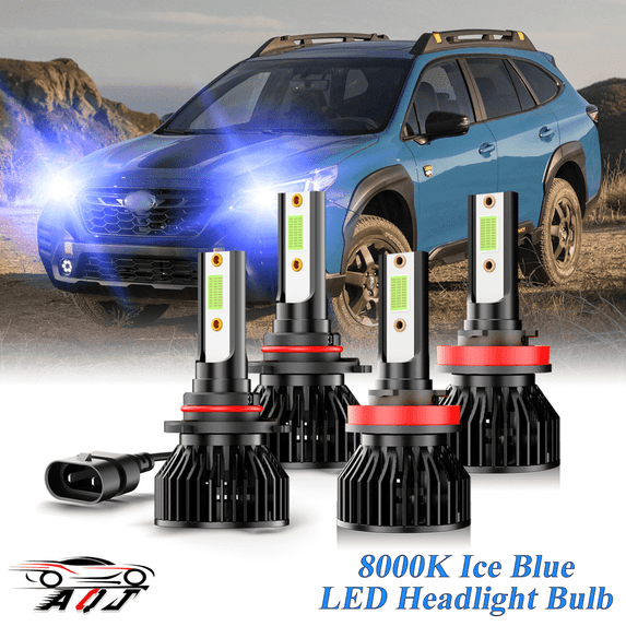 8000K Ice Blue LED Bulb for Subaru Outback 2015-2021 2022 High-Low Beam Headlight Bulbs Combo Pack of 4