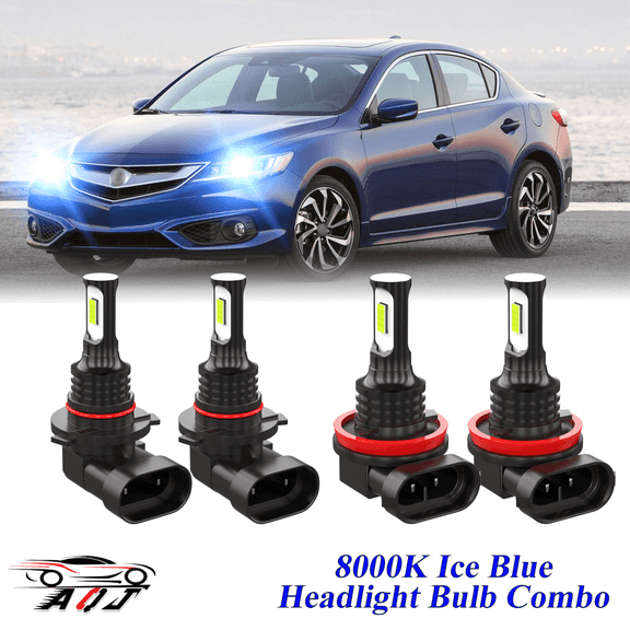 8000K Ice Blue LED Headlight Bulbs Combo Kit For Acura ILX 2013-2021