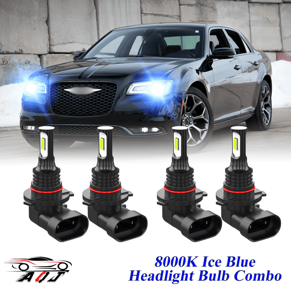 8000K Ice Blue LED Headlight Bulbs Combo Kit For Chrysler 200 2011-2017