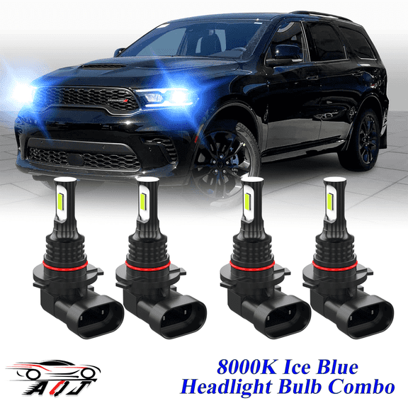 8000K Ice Blue LED Headlight Bulbs Combo Kit For Dodge Durango 2014-2020