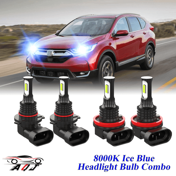 8000K Ice Blue LED Headlight Bulbs Combo Kit For Honda CRV 2015-2022