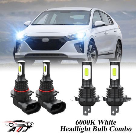 8000K Ice Blue LED Headlight Bulbs Combo Kit For Hyundai Ioniq 2017 2018 2019 2020