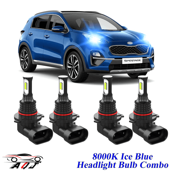 8000K Ice Blue LED Headlight Bulbs Combo Kit For Kia Sportage 2017-2021 2022