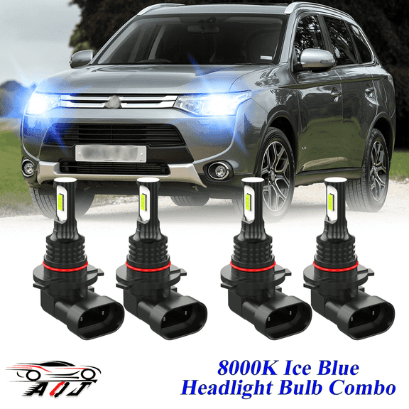 8000K Ice Blue LED Headlight Bulbs Combo Kit For Mitsubishi Outlander 2007-2013