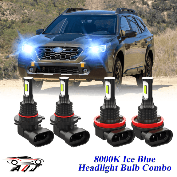 8000K Ice Blue LED Headlight Bulbs Combo Kit For Subaru Outback 2015-2021 2022