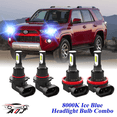 thumbnail image 1 of 8000K Ice Blue LED Headlight Bulbs Combo Kit For Toyota 4Runner 2010-2022, 1 of 10