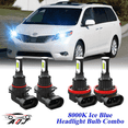 thumbnail image 1 of 8000K Ice Blue LED Headlight Bulbs Combo Kit For Toyota Sienna 2011-2015 2016, 1 of 9