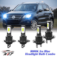 thumbnail image 1 of 8000K Ice Blue LED Headlight Bulbs Combo Kit For Volkswagen Tiguan 2009 2010 2011, 1 of 8