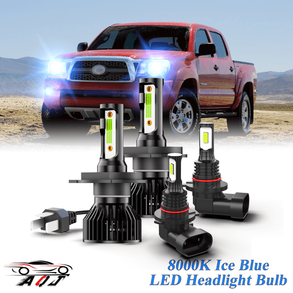 8000K Ice Blue LED Headlight Bulbs + Foglights Combo Kit For Toyota Tacoma 2005-2011