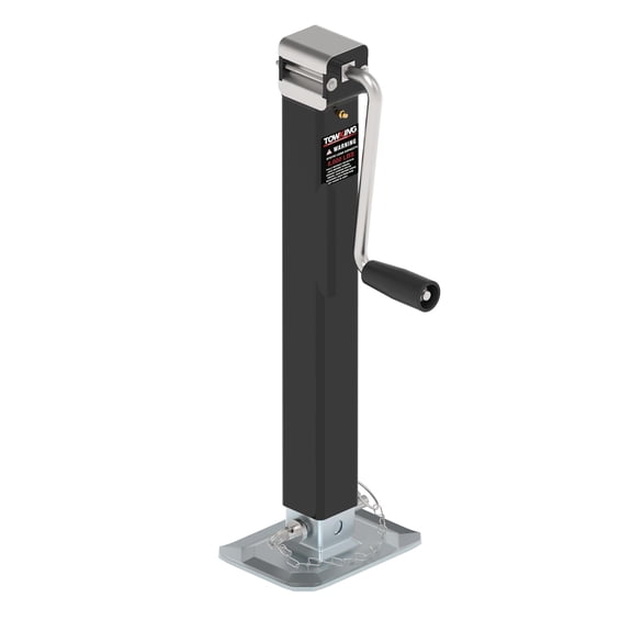 TOWKING 8000lbs Square Trailer Jack, 15" Lift, Heavy Duty Jack with Adjustable Drop Leg, Weld on for RV, Boat, and Utility Trailers