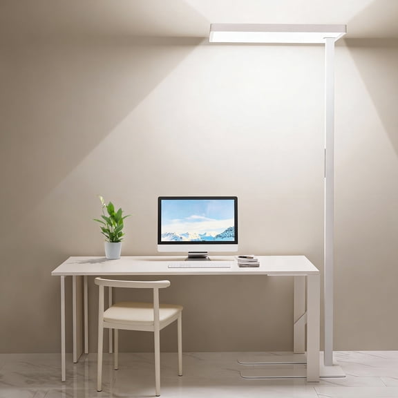 8000LM LED Floor Lamp, 100W Eye-Caring Reading Standing Light, 4000K Dimmable Natural Daylight Modern Tall Reading Lamp for Home Office, Study Room, Living Room, Bedroom, Touch Control