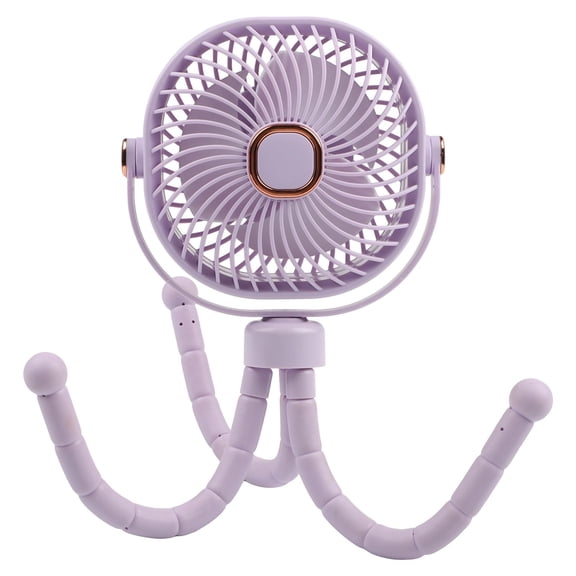 8000Mah Portable Stroller Fan With 360 Degree Rotation And Led Light 4 Speeds