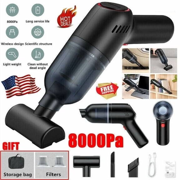 8000Pa Portable Powerful Cleaner Wet Dry Handheld Strong Suction Home Car Vacuum