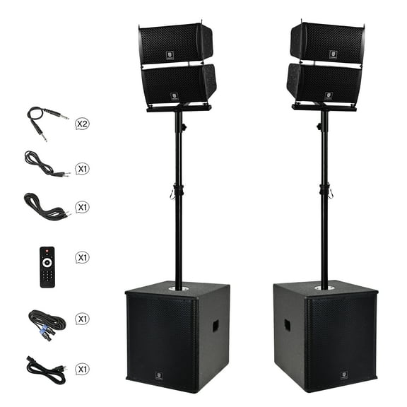 8000W P.M.P.O PRORECK CLUB 6000 15-inch 8000W 2.2 Channel DJ Powered Line Array Speaker with Wireless for Large Parties