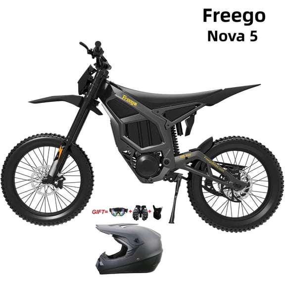 8000W(Peak) Dual Motor Freego Nova 5 Off-road eBike,53Mph E Dirt Bike,19 in all terrain tire,72V40Ah Battery,Shimano 7-Speed, Aluminum Frame, 380Nm Torque Electric bicycles for Adults