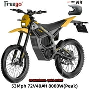 Freego X2 Pro 6000W(Peak)Electric Dirt Bike for Adult, Electric Motorcycle 60V30AH Battery,7 Speed,Max Speed 50MPH, Off Road Electric Bicycle,19x2''Full Suspension/Hydraulic Brake Half Throttle