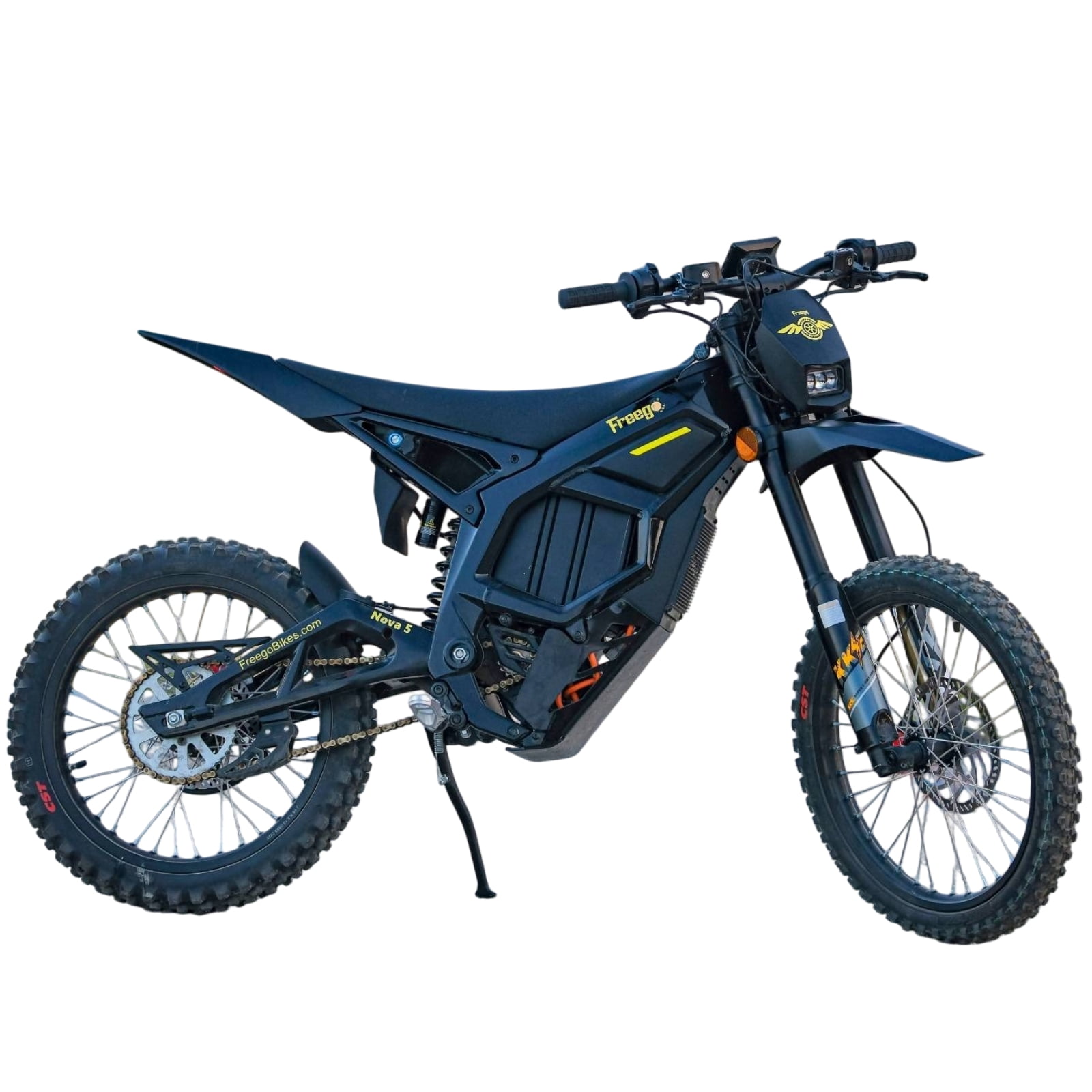 8000W(Peak) Mid-Drive Freego Nova 5 Electric Bike for Adults,72V 40Ah Battery,53MPH,19"/18" All-Terrain Tires Electric Motorcycle