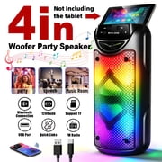 8000W Portable Wireless Subwoofer Speaker, Dual Drivers Stereo Sound System with RGB Ambient Lights, Bluetooth Speaker for Birthday Parties, Family Gatherings and Outdoor Camping