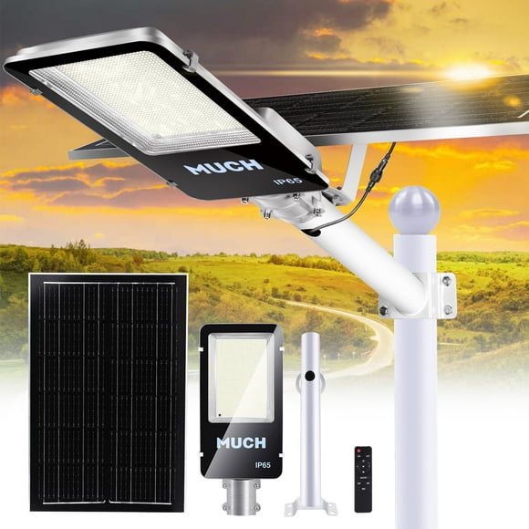 8000W Solar Street Light, Commercial Solar Street Lights, Outdoor, Dusk to Dawn, IP65 Waterproof Solar Lights with Motion Sensor and Remote Control, Solar Parking Lot Lights for Yard, Country, Road