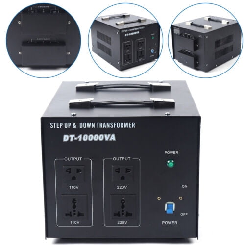 8000W Converter Transformer Step Up/Down Heavy Duty 110V220V Voltage Black 1x