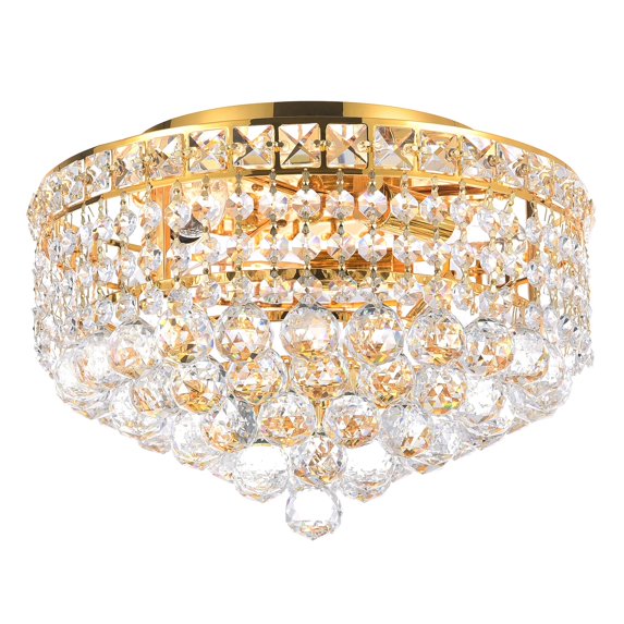 8002C12G-CWI Lighting-3 Light Flush Mount with Gold Finish