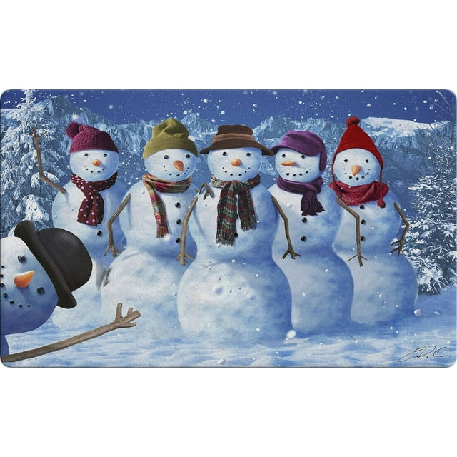 800302 Snowman Photobomb Winter Door Mat 18X30 Inch Outdoor Doormat For Entryway Indoor Entrance