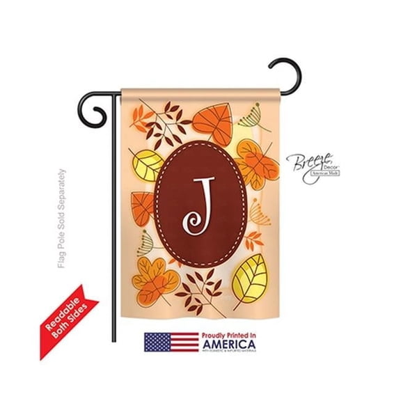 80036 Autumn J Monogram 2-Sided Impression Garden Flag