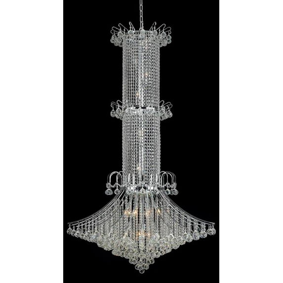 8008 Toureg Collection Chandelier D:44in H:72in Lt:20 Chrome Finish (Swarovski Elements Crystals)