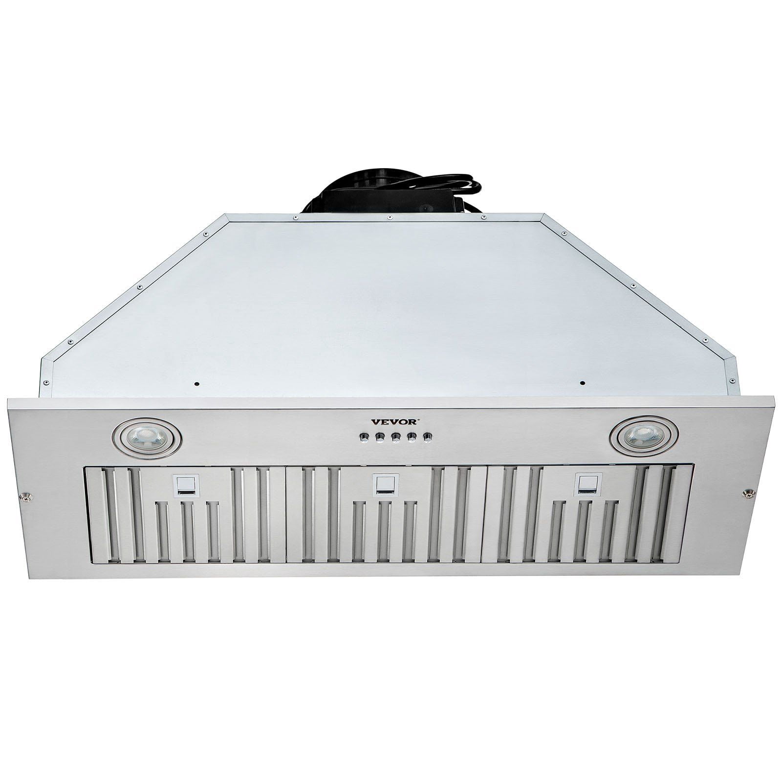 800CFM 36-Inch Built-In Range Hood - 3-Speed Push Button, Stainless Steel, LED Light, Baffle Filters, Convertible Vent, ETL Listed