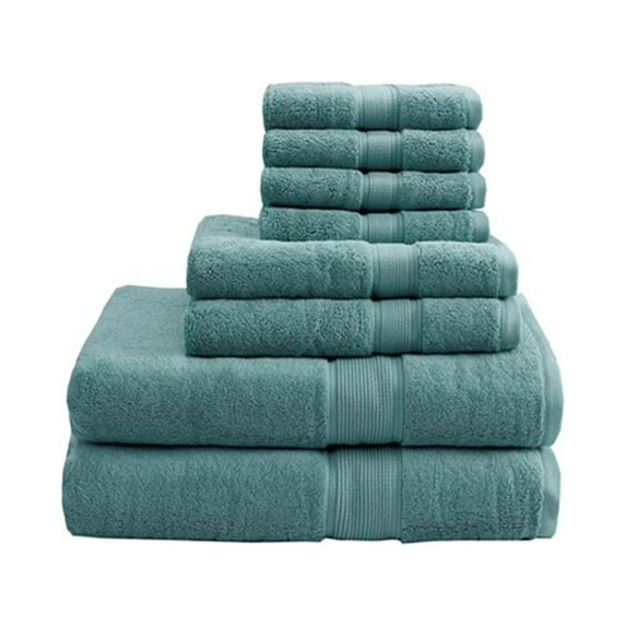 800GSM Cotton 8-Piece Premium Antimicrobial Towel Set, Silvadur Antimicrobial Treatment Hand Towels, Soft Absorbent Bath Towels, OEKO-TEX Green Certification Wash Towels, Gym Hotel Spa, Dusty Green