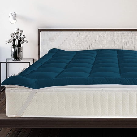 800GSM Mattress Topper Cal- King Size,Mattress Pad (8-22" Depth) Fits All Sizes,- Microfiber Pad Cover, Mattress Pads, Extra Thick Cooling Cal- King Size Bed Mattress Topper 72"x84" Inches Teal