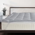 thumbnail image 1 of 800GSM Mattress Topper Full XL Size,Mattress Pad (8-22" Depth) Fits All Sizes,- Microfiber Pad Cover, Mattress Pads, Extra Thick Cooling Full XL Size Bed Mattress Topper 54"x80" Inches Silver Grey, 1 of 8