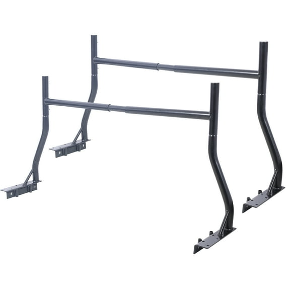 800Ibs Capacity Extendable Steel Pick-Up Truck Ladder Rack Two-bar Set - Black,