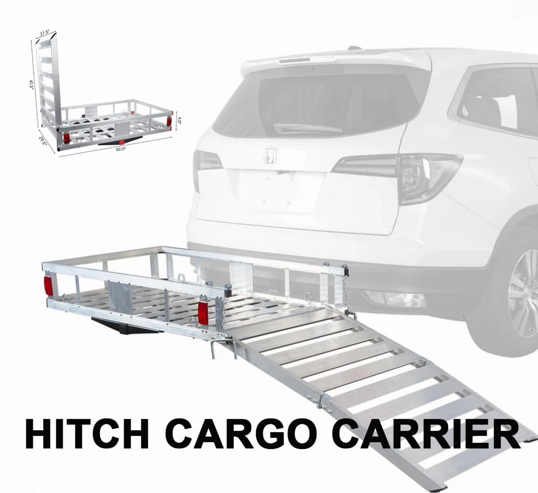 800LB Aluminum Cargo Carrier With High Side Rails- Trailer Hitch Mount ...
