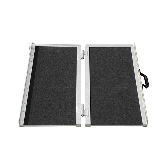 800LB Heavy Duty Folding Wheelchair Ramp, 2FT Lightweight Aluminum for Steps, Stairs & Curbs - Non-Slip Surface