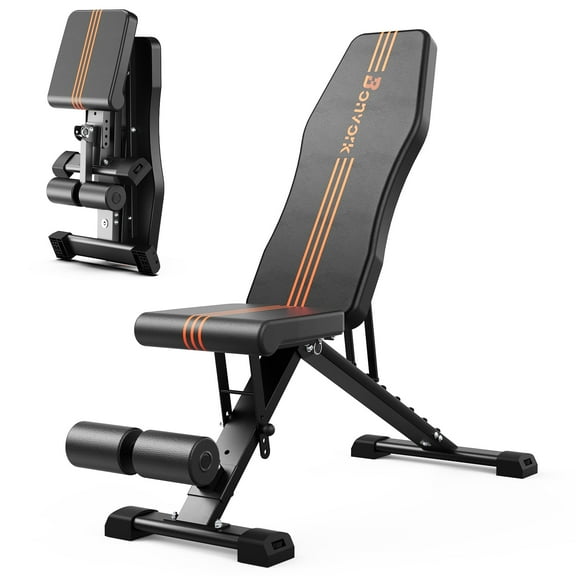 800LBS Adjustable Weight Bench - Foldable Workout Bench Press with Heavy Duty Steel for Home Gym,Incline Decline Strength Training Bench for Full Body Exercise with Fast Folding