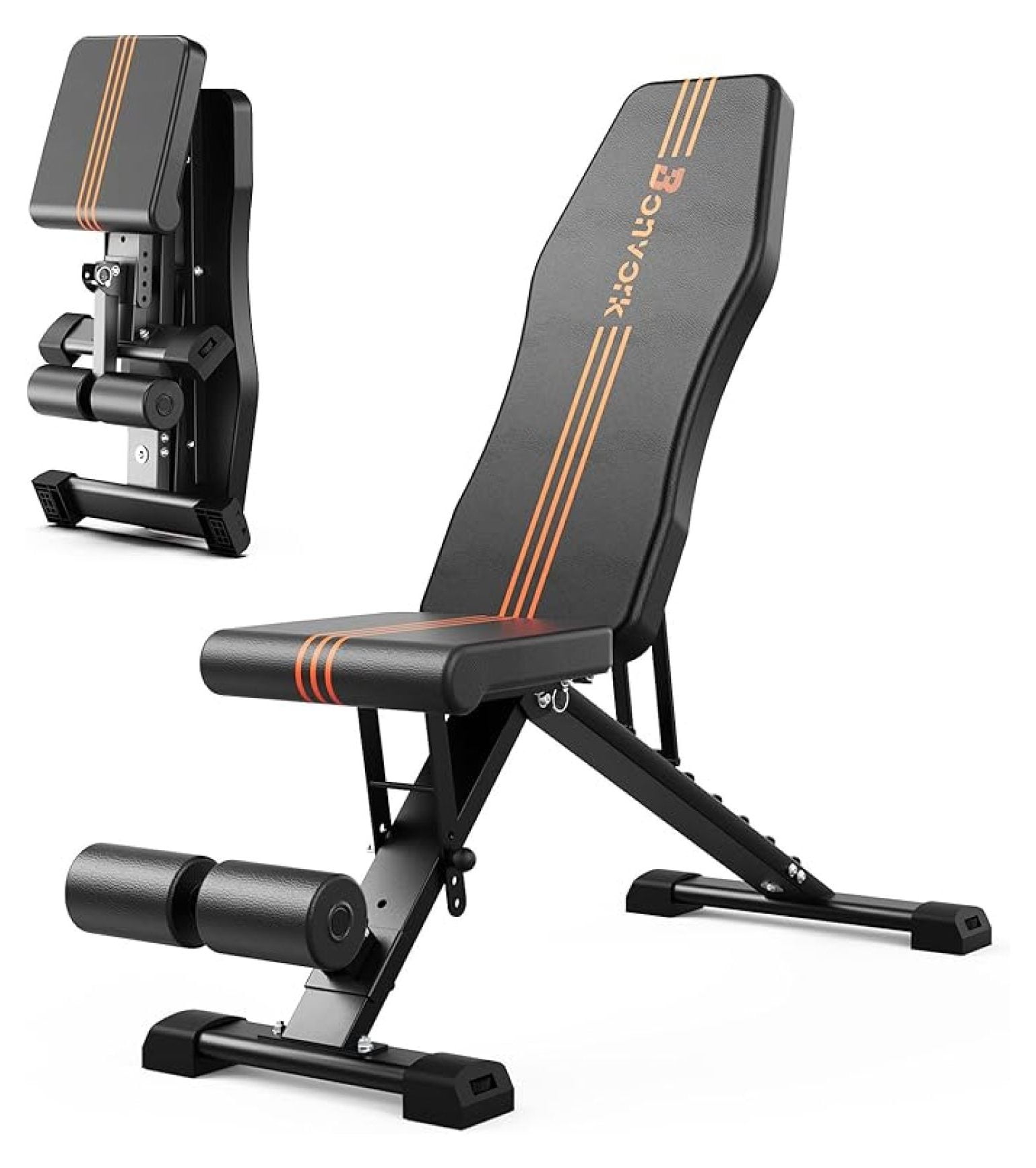 800LBS Adjustable Weight - Foldable Workout Press with 20.5'' Extended Base for Home Gym, Folding Decline Incline Strength Training for Full Body Exercise - 2024 Version