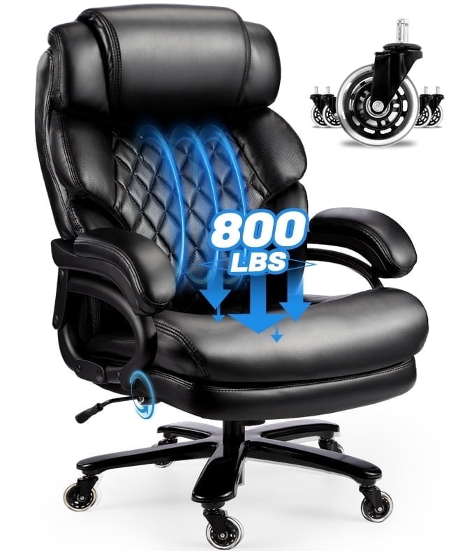 800LBS Big and Tall Office Chair for Big and Tall Individuals, Durable Chair with High Back, Extra Wide Seat and Adjustable Lumbar, Large Computer Desk Chair Comfortable for Home Office