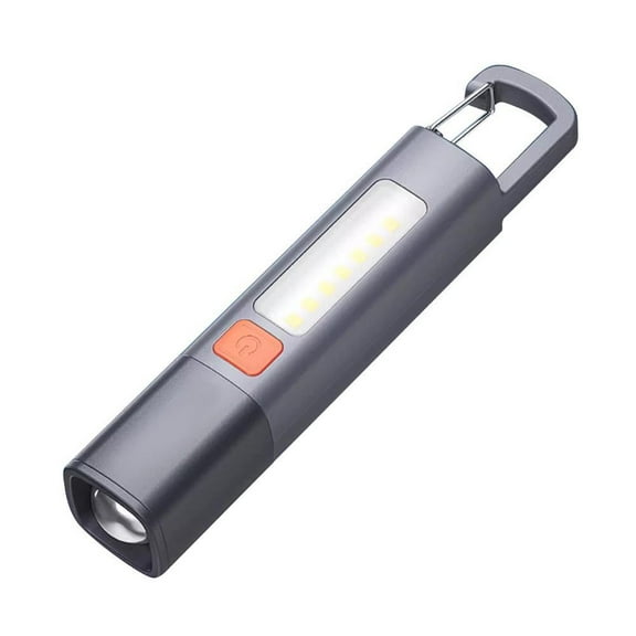 800LM Mini Flashlight With Hook Compact Telescopic Zoom COB LED 800mAh Rechargeable Strong Light For Camping Hiking Emergency