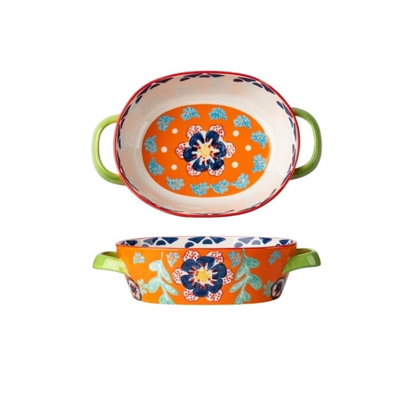 800ML Ceramic Baking Dishes, Bakeware Sets with Handles, Lasagna Pan for Baking, Cake, Kitchen, Microwave, Dishwasher Safe