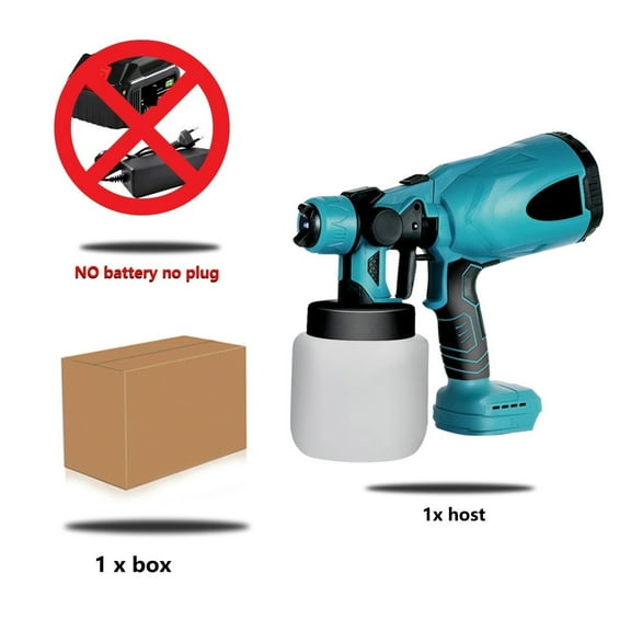 800ML Electric Spray Gun Handheld Cordless High Power Electric Paint Sprayer Spray Gun Spraying For 18V Battery ,Effortless cleaning