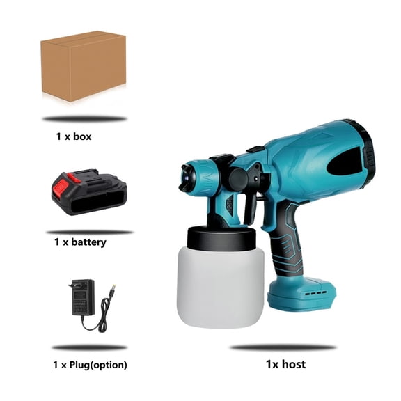 800ML Electric Spray Gun Handheld Cordless High Power Electric Paint Sprayer Spray Gun Spraying For 18V Battery