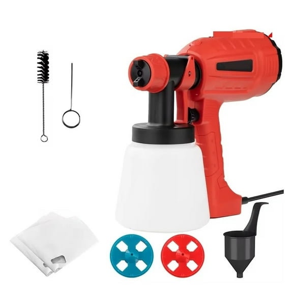 800ML Red High-Power Electric Spray Gun Tool Flow Control Auto Furniture Steel Coating Airbrush