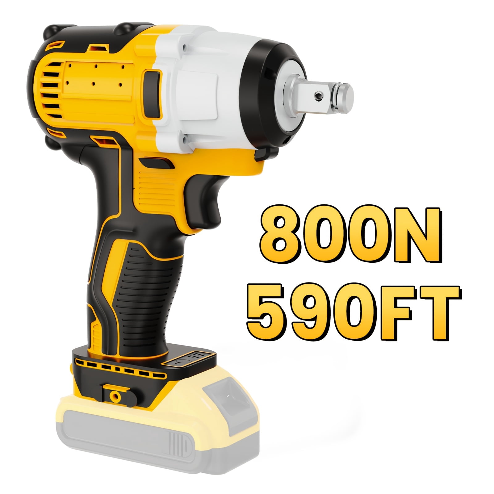 800Nm & 650Nm Brushless Impact Gun, Cordless Impact Wrench Compatible with Dewalt 20V Battery, 1/2" High Torque, 3-Mode Speed, Variable Torque & LED Work Light, Tool Only