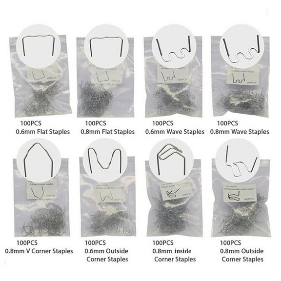 800PCS Plastic Repair Welding Nail Standard Pre Cut Hot Staples for Car Bumper