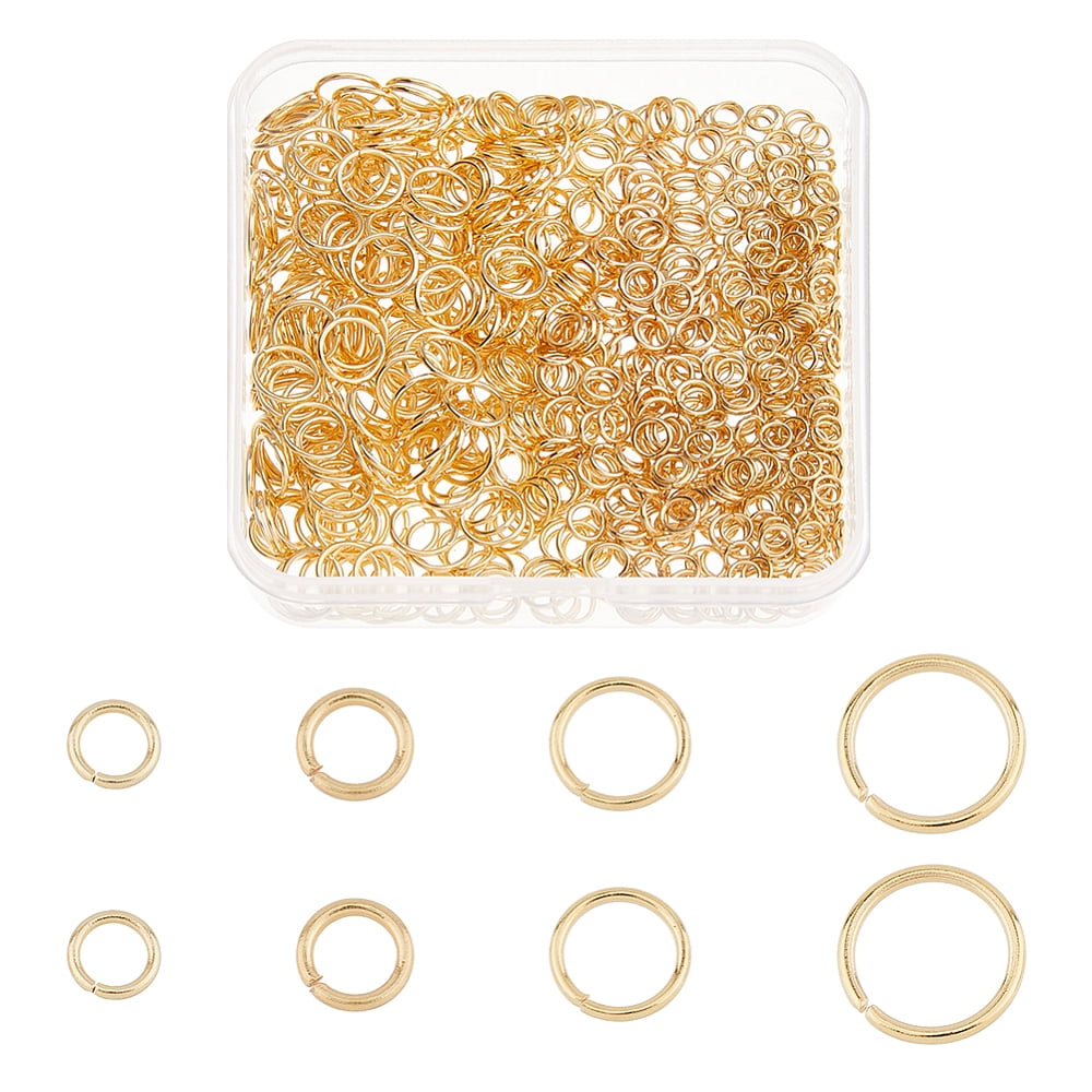 800Pcs 4 Styles 304 Stainless Steel Jump Rings Open Jump Rings Round ...