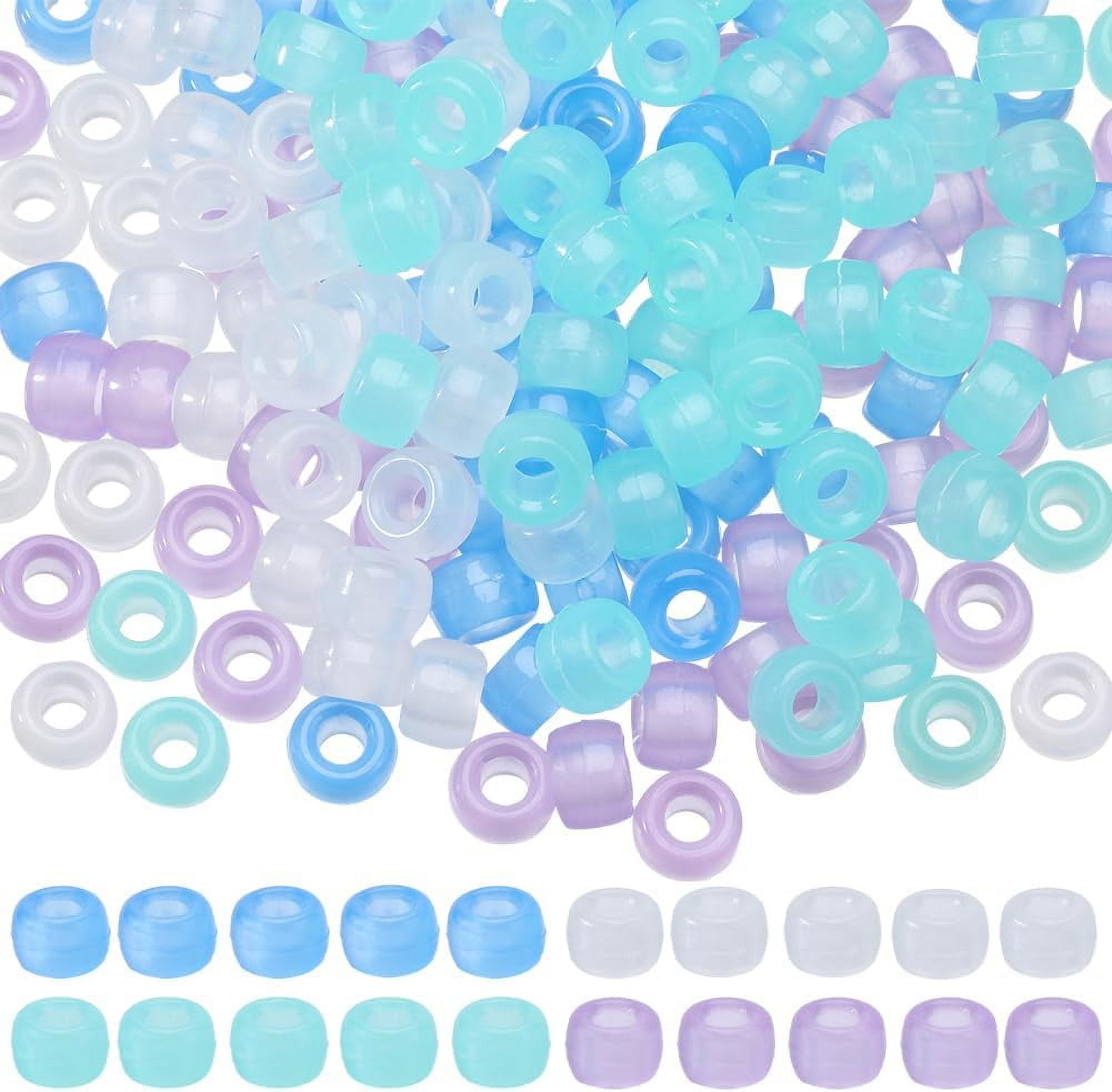 500 Pcs Glow In The Dark Star Beads - 13mm Bulk White Pony Beads For Jewelry Making & Crafts