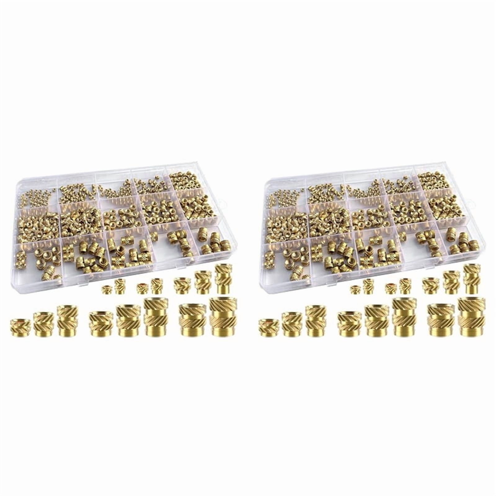 800Pcs Threaded Inserts,M2/M2.5/M3//M5/M6 Thread Knurled Nuts Assortment Kit,Heat Set Insert for Plastic 3D Printing